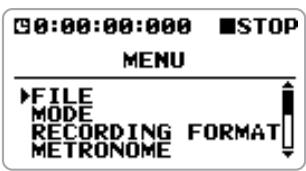 ZOOM H4V2 - At the stereo mode top screen, press the center of the [MENU] key. - 1