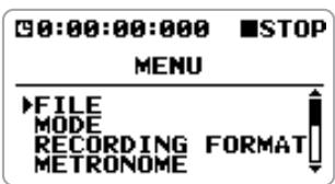 ZOOM H4V2 - At the stereo mode top screen, press the center of the [MENU] key. - 1