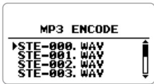 ZOOM H4V2 - Move the jog dial up/down to bring the cursor to "MP3 ENCODE". Then press the jog dial. - 1