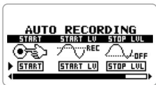 ZOOM H4V2 - Move the jog dial up/down to bring the cursor to "AUTO RECORDING". Then press the jog dial. - 1