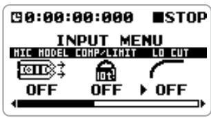 ZOOM H4V2 - Move the jog dial up/down to bring the cursor to "LO CUT". Then press the jog dial. - 1