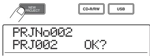 ZOOM MRS1608 - Press the [NEW PROJECT] key in the control section. - 1