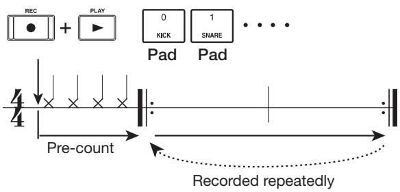 ZOOM MRS1608 - While listening to the metronome, tap the pads. - 1