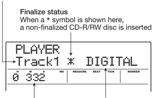 ZOOM MRS1608 - Use the cursor left/right keys to bring up the indication "AUDIO CD PLAYER", and press the [ENTER] key. - 1