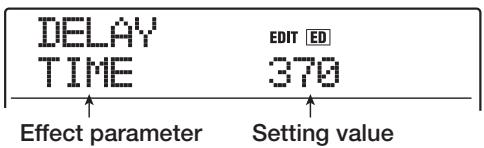 ZOOM MRS1608 - Use the cursor up/down keys to select the effect parameter that you want to edit. - 1