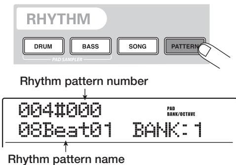 ZOOM MRS1608 - Press the [PATTERN] key in the rhythm section. - 1