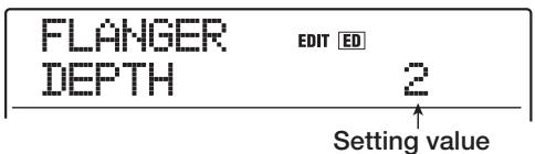 ZOOM MRS1608 - Use the cursor up/down keys to select the effect parameter that you want to edit. - 1