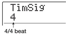 ZOOM MRS1608 - To set the rhythm pattern time signature, use the cursor left/right keys to bring up the indication "EDIT TimSig" on the display, and press the [ENTER] key. - 1