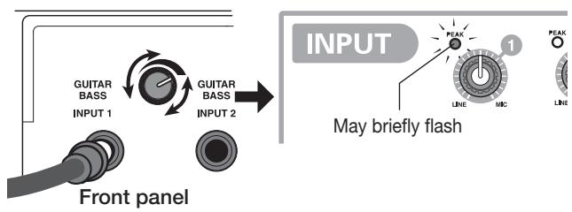 ZOOM MRS1608 - - When using the GUITAR/BASS INPUT jack - 1