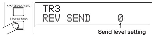 ZOOM MRS1608 - From the main screen, press the [CHORUS/ DELAY SEND] key or [REVERB SEND] key in the effect section, to set the respective level. - 1