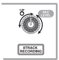 ZOOM MRS1608 - While playing your guitar, adjust the recording level by turning the [REC LEVEL] control. - 1