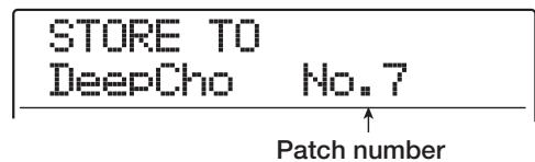 ZOOM MRS1608 - At the send/return effect patch select screen, press the [STORE] key. - 1