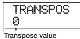 ZOOM MRS1608 - Use the cursor left/right keys to bring up the indication "TRANSPOS" on the display, and press the [ENTER] key. - 1