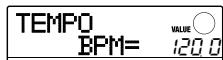 ZOOM MRS8 - From the main screen or the rhythm pattern screen, press the [TEMPO] key. - 1