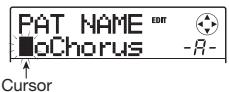 ZOOM MRS8 - Repeatedly press the cursor down key to bring up the indication "PAT NAME" on the display. - 1