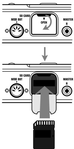 ZOOM MRS8 - Inserting an SD card - 1