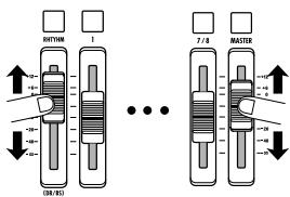 ZOOM MRS8 - Operate fader 1 and the [MASTER] fader to adjust the input signal monitor level. - 1