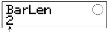 ZOOM MRS8 - To set the number of measures of the rhythm pattern, use the cursor left/right keys to bring up the indication "PTN EDIT BarLen" on the display, and press the [ENTER] key. - 1