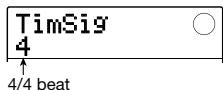 ZOOM MRS8 - To set the rhythm pattern time signature, use the cursor left/right keys to bring up the indication "PTN EDIT TimSig" on the display, and press the [ENTER] key. - 1