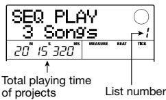 ZOOM MRS8 - Use the cursor left/right keys to bring up the indication "PROJECT SEQ PLAY" on the display, and press the [ENTER] key. - 1