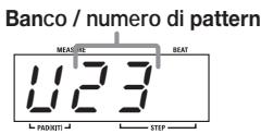ZOOM MRT3 - Usate i tasti [VALUE +/-] per selezionare il numero di pattern user da assegnare al primo step. - 2