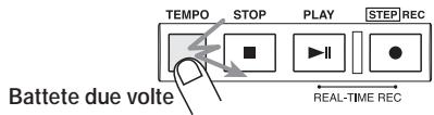 ZOOM MRT3 - Mention tenete premuto il tasto [TEMPO], usate i tasti [VALUE +/-] per regolare il tempo. - 3
