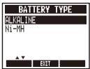 ZOOM MS-50G - | To select the battery type - 5