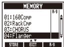 ZOOM MS-50G - | To select a patch memory - 2
