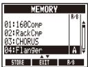 ZOOM MS-50G - To save a patch memory with a new name - 13