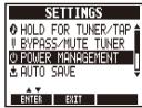ZOOM MS-50G - To set the Power Management function - 2