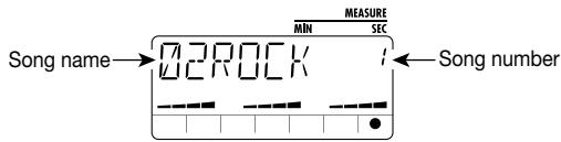 ZOOM PS02 - Use the cursor [ ] / [ ] keys to select song number 1. - 1