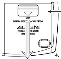 ZOOM PS02 - Operating the Unit on Batteries - 1