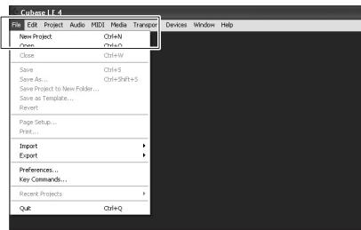 ZOOM R16AI - Choose "New Project" from the File menu. - 1