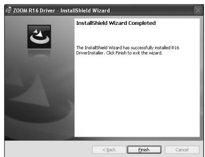 ZOOM R16AI - InstallShield Wizard was completed - 1
