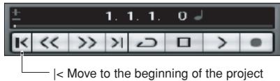 ZOOM R16AI - Using the Transport Panel buttons, return to the beginning of the project. - 1