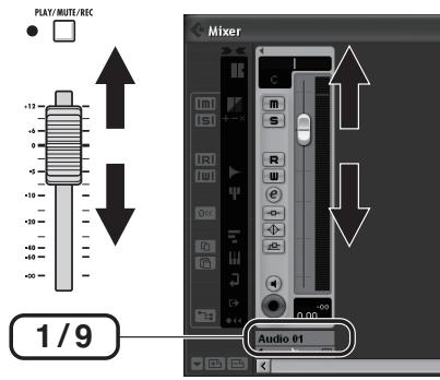 ZOOM R16AI - Operating the fader section - 1