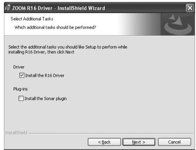 ZOOM R16AI - ■ Driver-Plug In selection screen - 1
