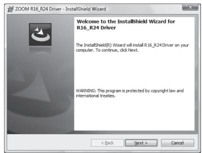 ZOOM R24AI - Start InstallShield Wizard - 1