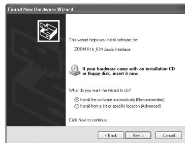 ZOOM R24AI - Start to "Found New Hardware Wizard" - 2