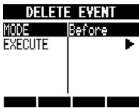 ZOOM R8 - Select MODE and set it to Before or After to delete data to the left or right of the cursor. - 1