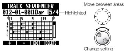 ZOOM R8 - Move to the time signature area and change the setting. - 1