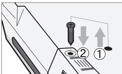 ZOOM R8 - Remove the screw near the slot, and screw it into the hole in the SD card cover. - 1