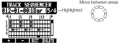 ZOOM R8 - Move to the time signature area - 1