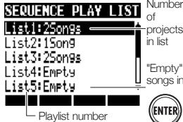 ZOOM R8 - Select the playlist. - 1