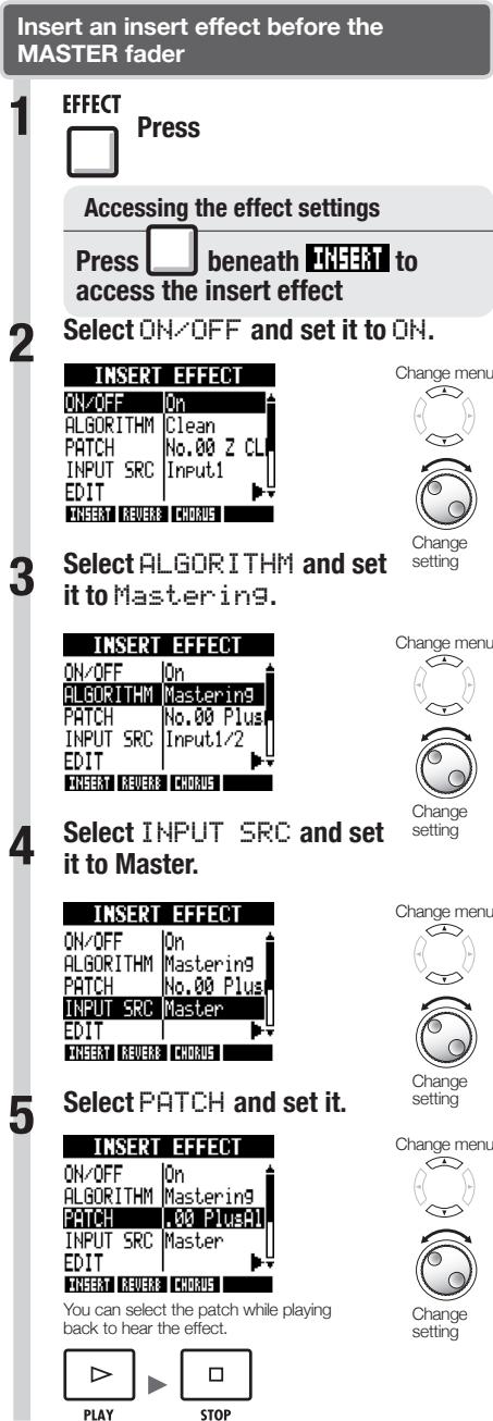 ZOOM R8 - Using a mastering effect - 1