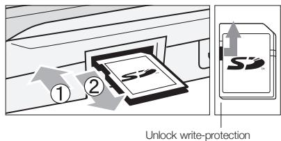 ZOOM R8 - Insert an SD card that is not write-protected into the slot completely. To eject, push the card in first. - 1