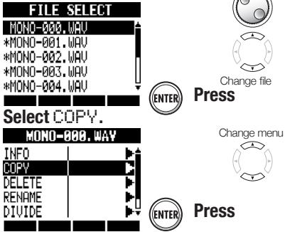ZOOM R8 - Copying an audio file - 3