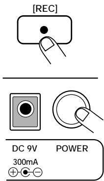 ZOOM RT234 - STEP1 Turn power to the RhythmTrak…234 on while holding the [REC] key down. - 1