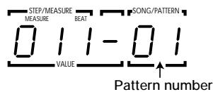 ZOOM RT234 - STEP1 In pattern mode, select the user pattern (01 - 99) you want to erase. - 1