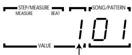 ZOOM RT234 - Press the [VALUE UP or DOWN] key. - 1